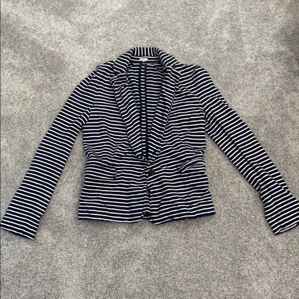 JCrew Striped Cotton Sweater/Blazer
